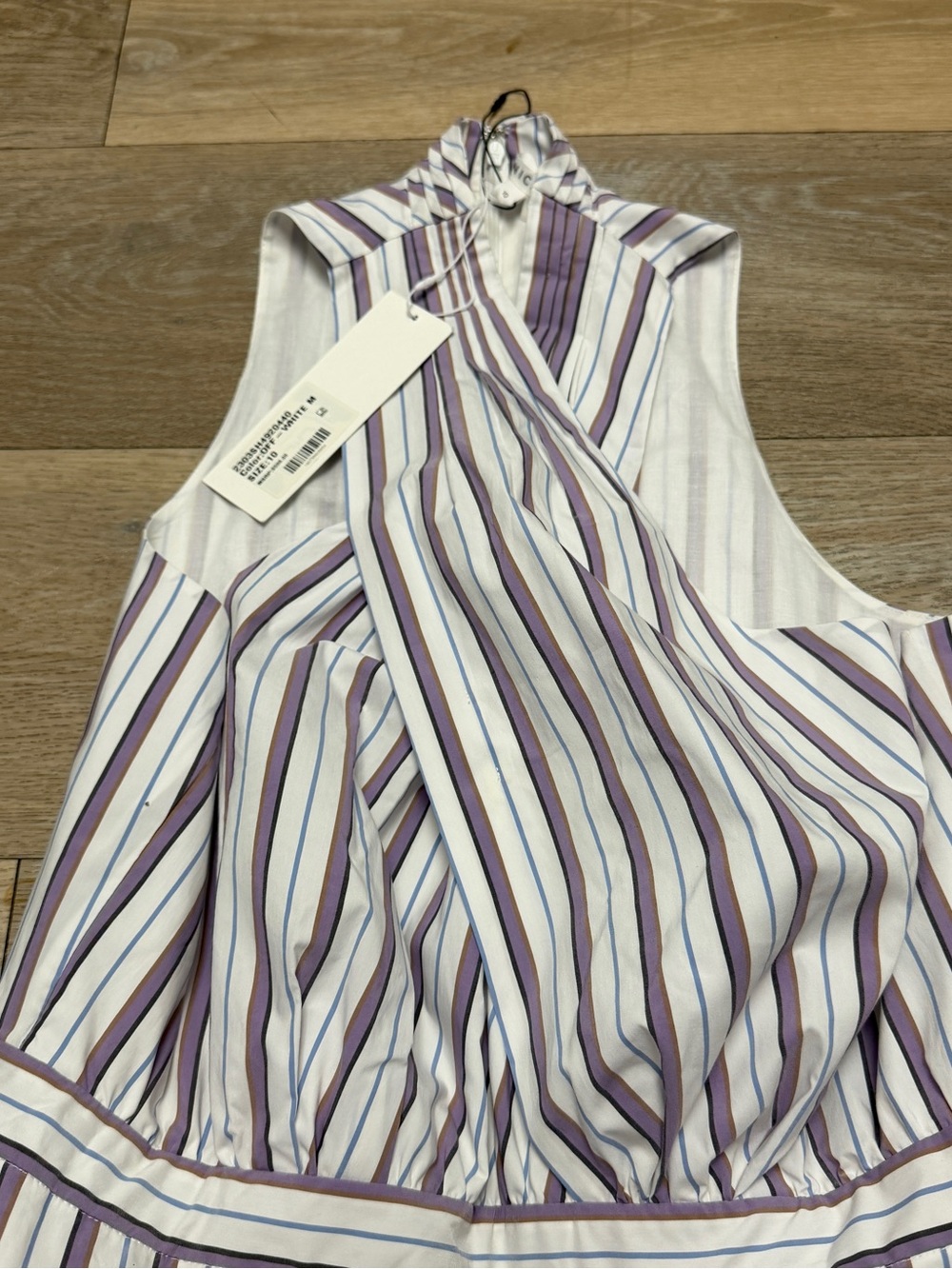Veronica Beard Radley Striped Midi Dress Off White Multi Size 10 598$ NWT - Picture 6 of 16